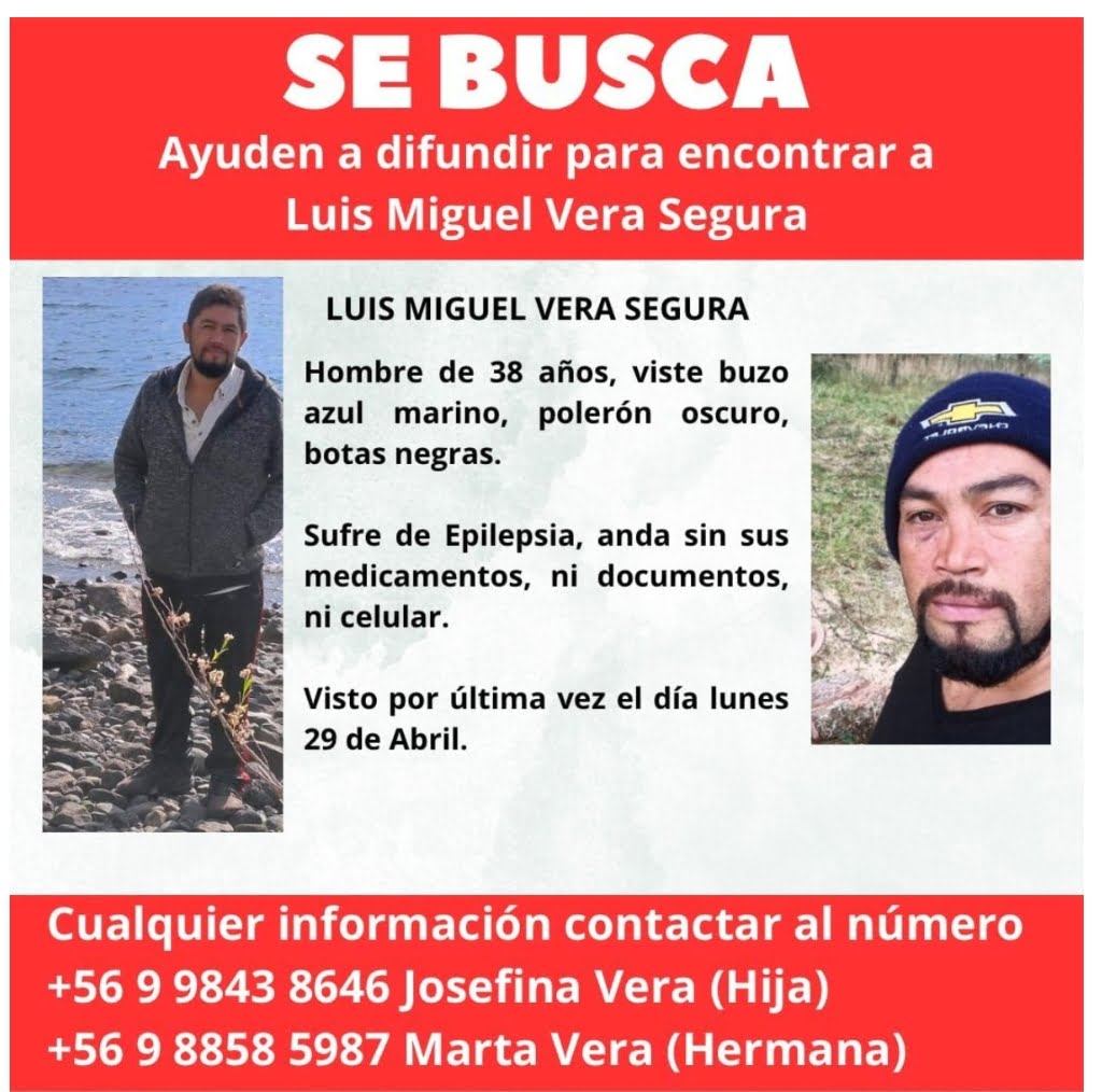 Hombre desaparecido en Futrono